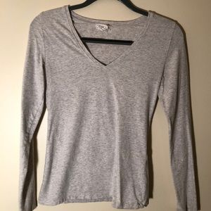 Grey Long Sleeve V-Neck